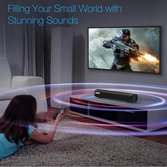 TOPVISION 50W Sound Bar, 16-Inch 3 Equalizer Modes, Wireless Bluetooth 5.0 - Picture 6 of 6